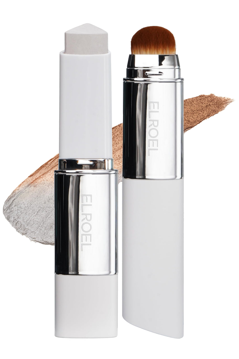 ELROEL Blanc Cover Stick V White with built-in brush for even application