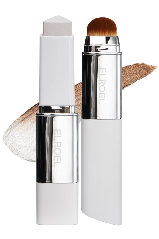 ELROEL Blanc Cover Stick V White compact with built-in brush for on-the-go color-changing coverage