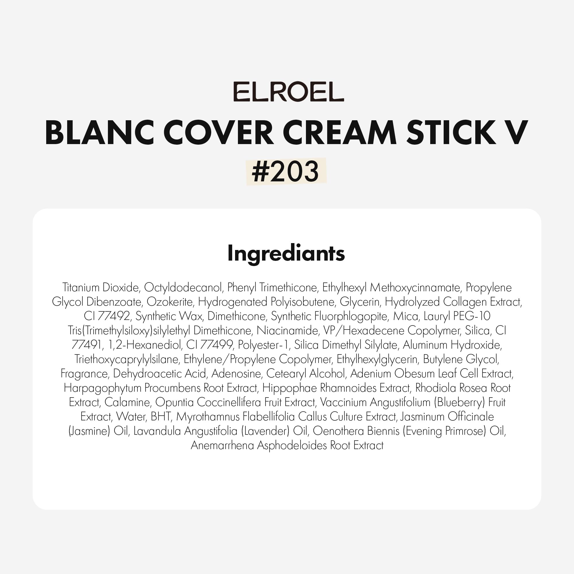 ELROEL Blanc Cover Stick V White portable makeup stick for quick refresh.