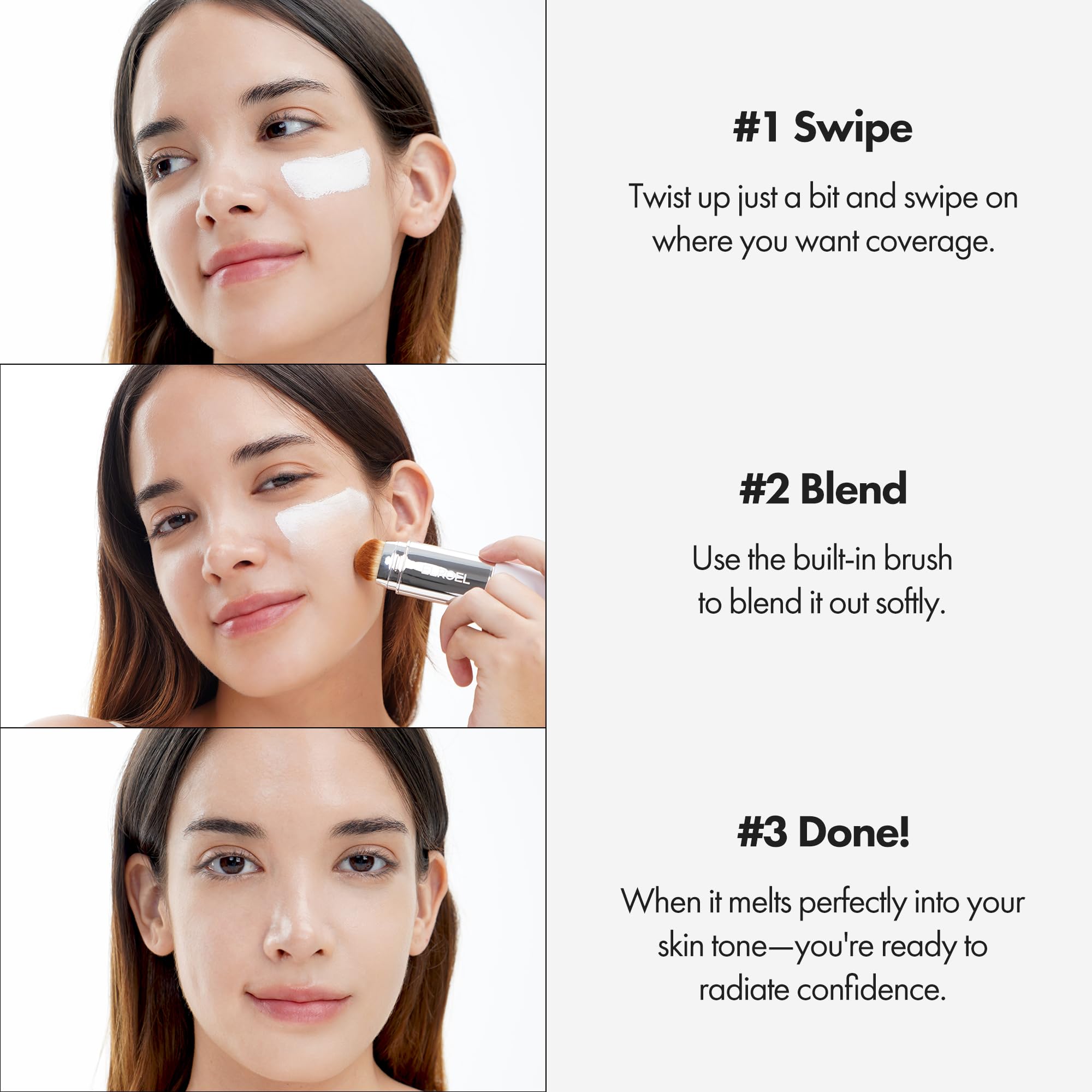 Dewy finish on ELROEL Blanc Cover Stick V White