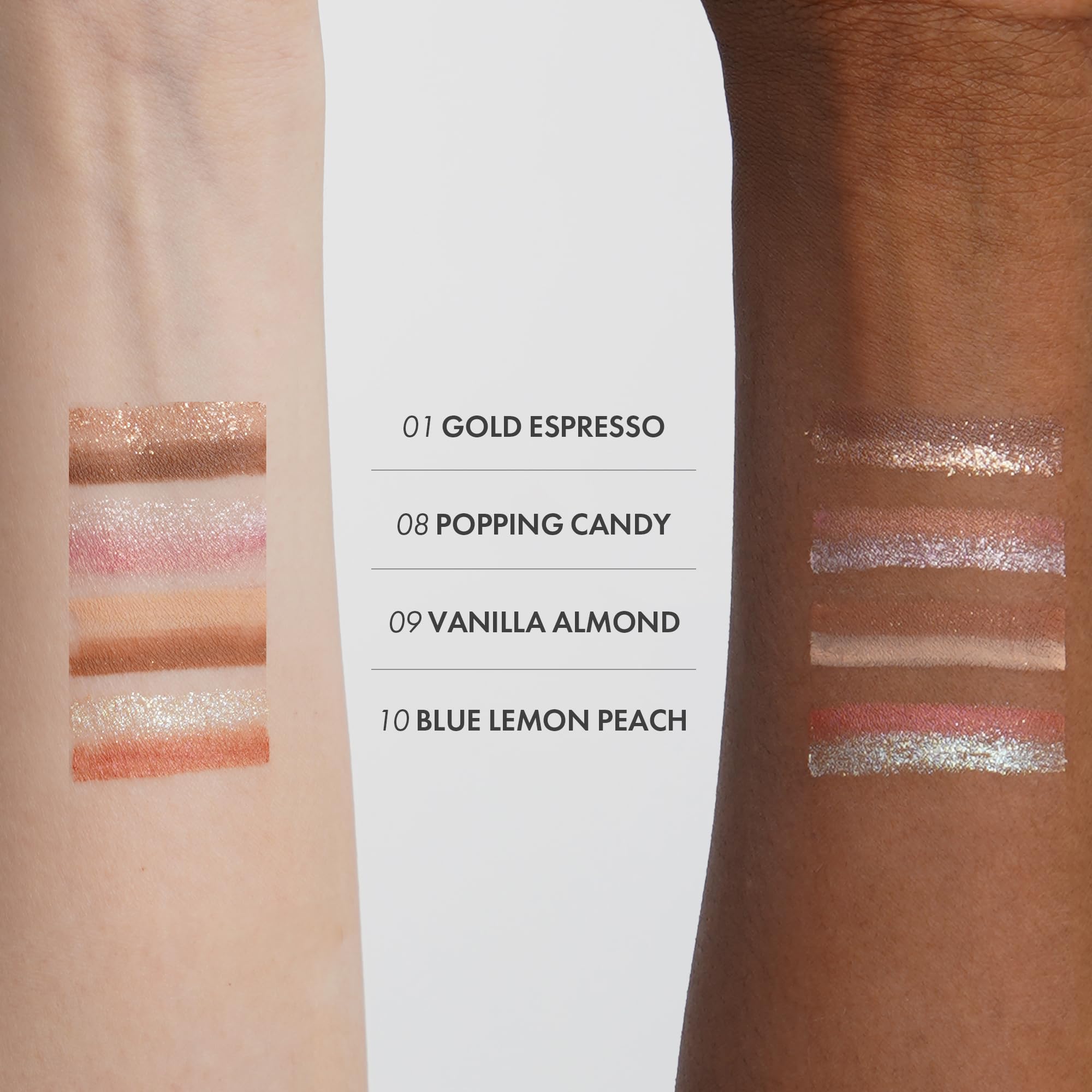ELROEL Blanc Double Shadow Stick creamy-texture close-up emphasizes easy blend.