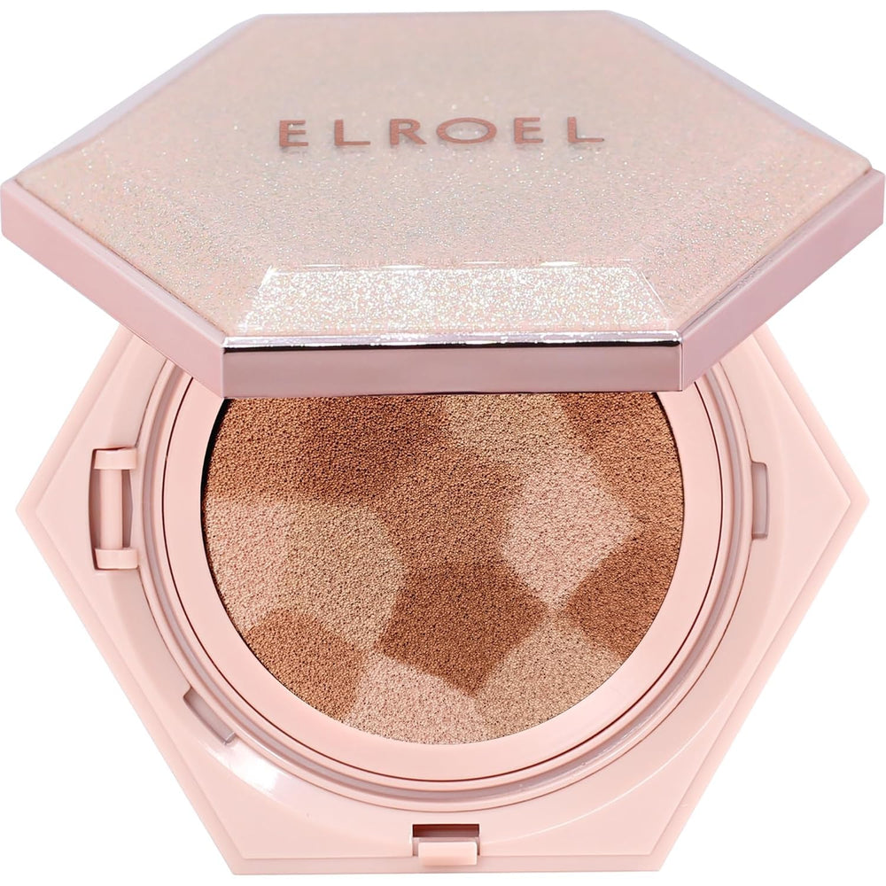 ELROEL Blending Cushion compact open for quick, natural coverage.