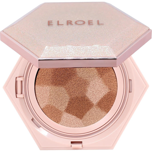 ELROEL Blending Cushion compact open for quick, natural coverage.
