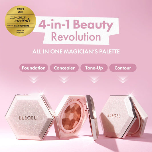 ELROEL Blending Cushion puff application for easy touch-ups.
