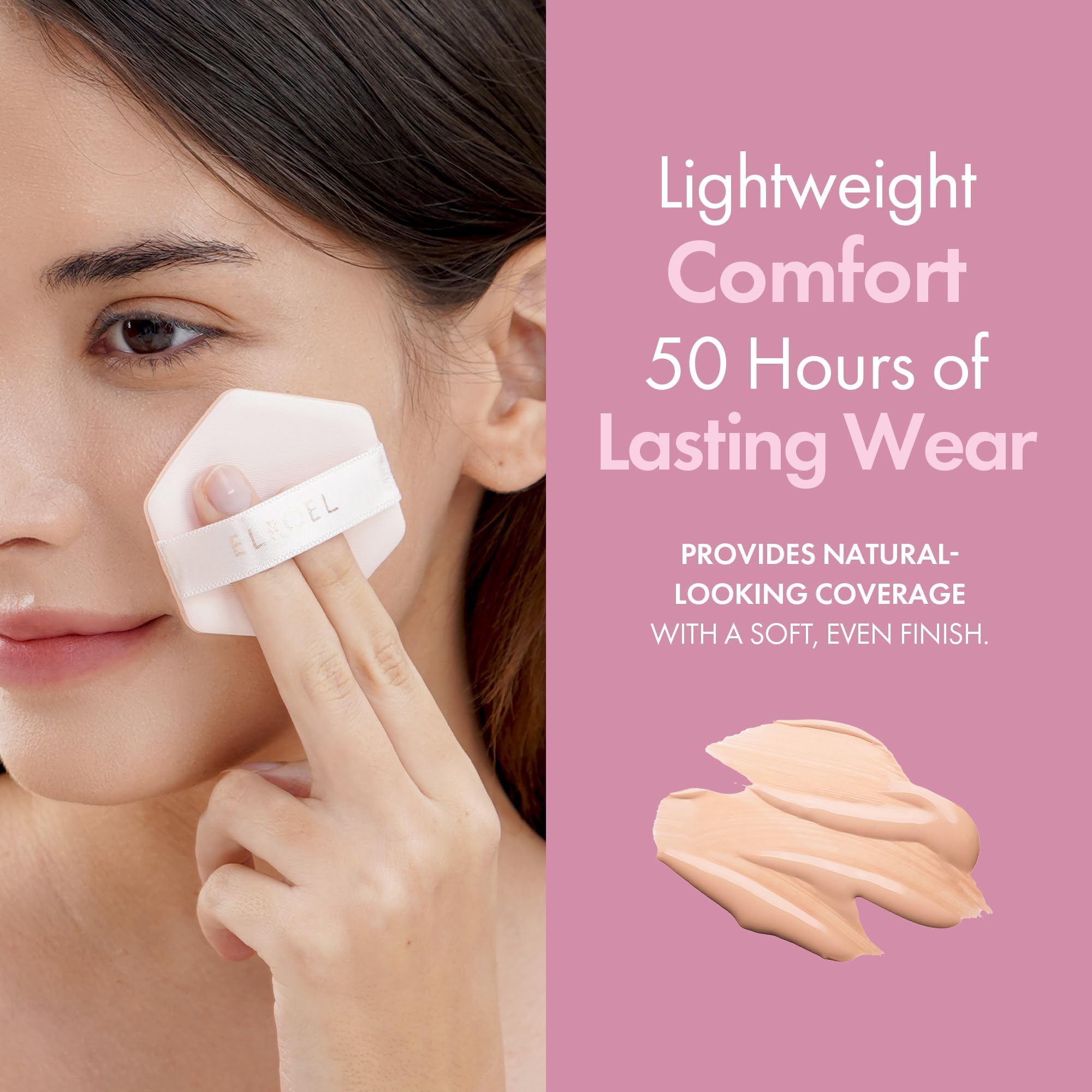 ELROEL Blending Cushion shade 23 Natural Beige for balanced complexion.