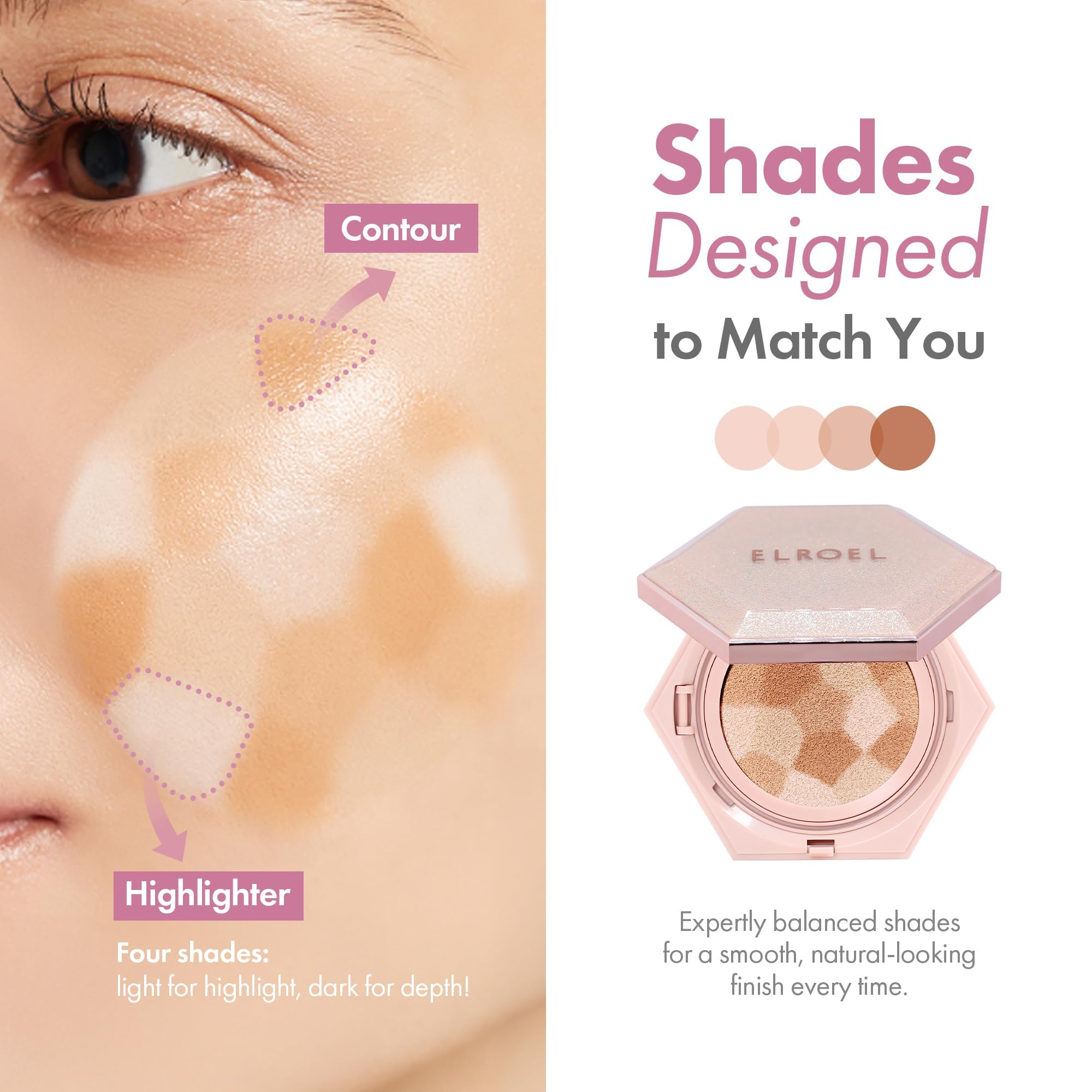 ELROEL Blending Cushion shade 25 Medium Beige for versatile tone balance.