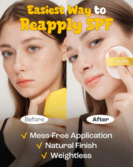ELROEL Pang Pang Sun Cushion puff provides gentle, even coverage.