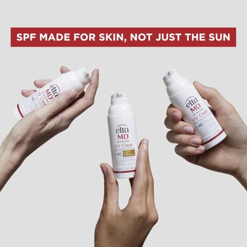 Broad-spectrum SPF 46 protection from EltaMD UV Clear for outdoor use.