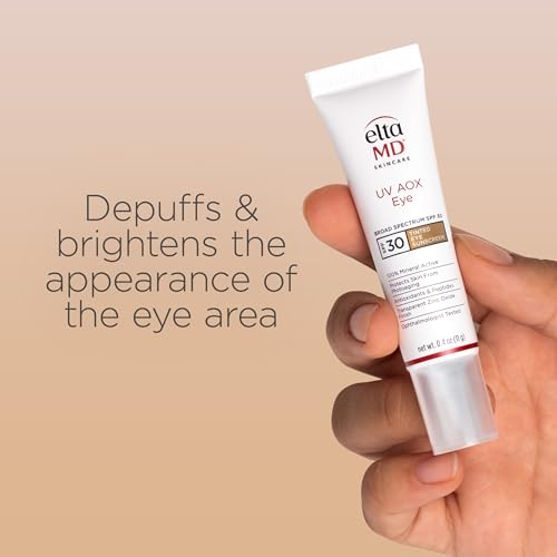Eltamd UV AOX Eye Sunscreen tinted swirl on skin for natural, even-toned complexion.