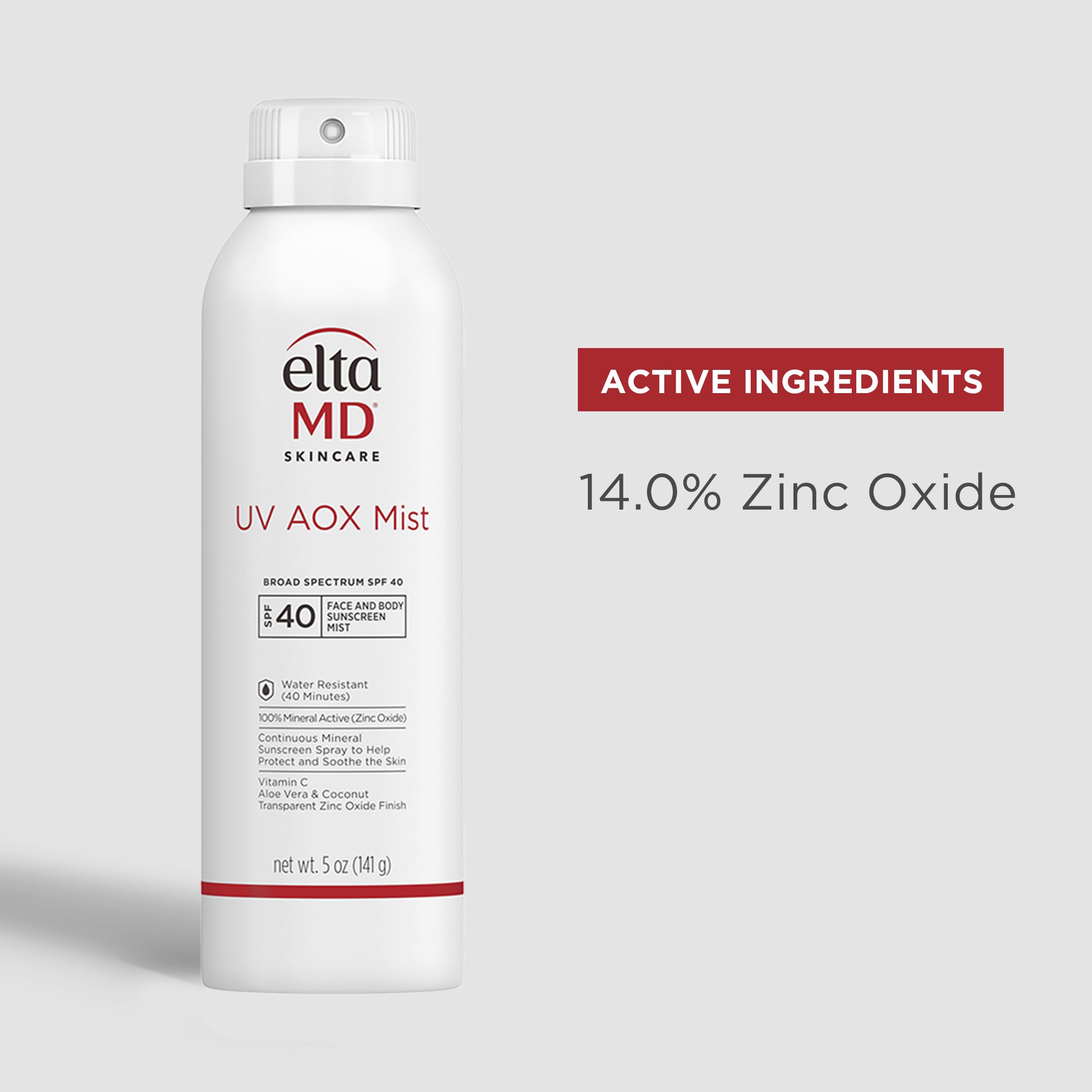 Clear-drying formula of EltaMD UV AOX Mist with no white cast