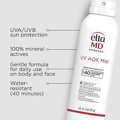 EltaMD UV AOX Mist applied to the body for full coverage