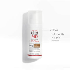 EltaMD UV Clear skin-brightness evaluation swatch.