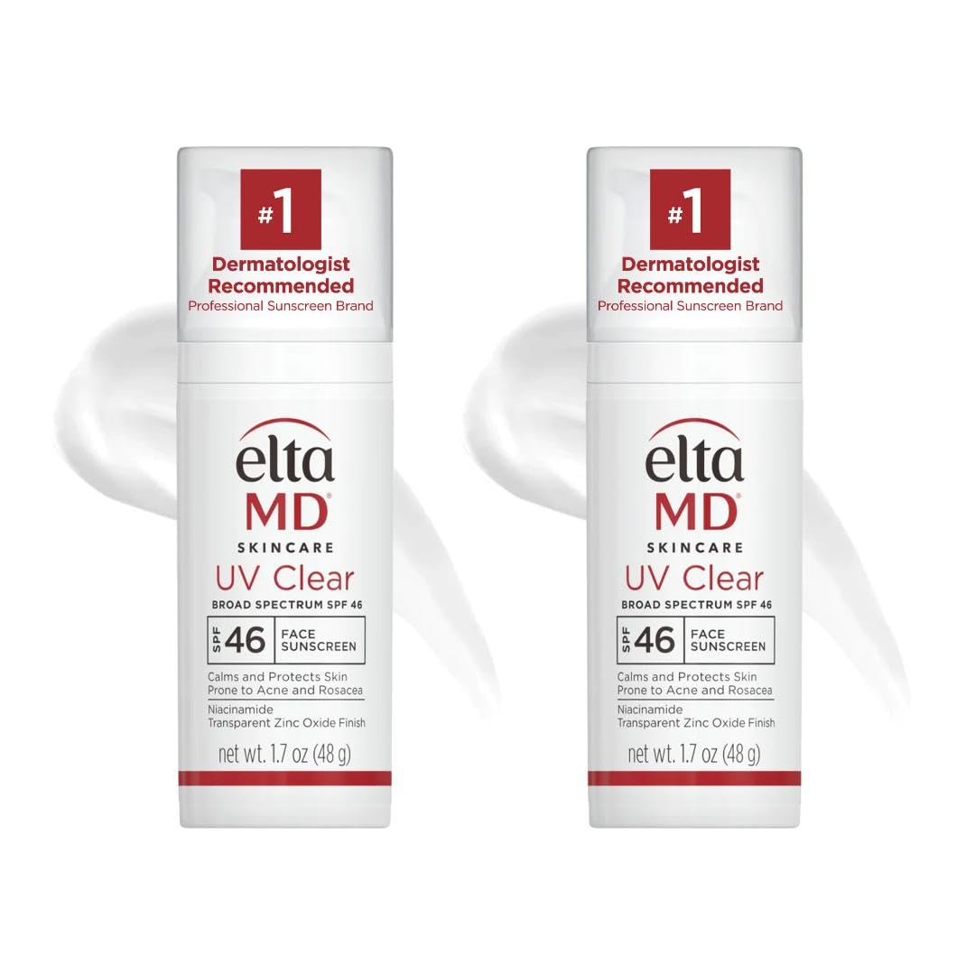 EltaMD UV Clear SPF 46 bottle with pump; oil-free, clear protection.