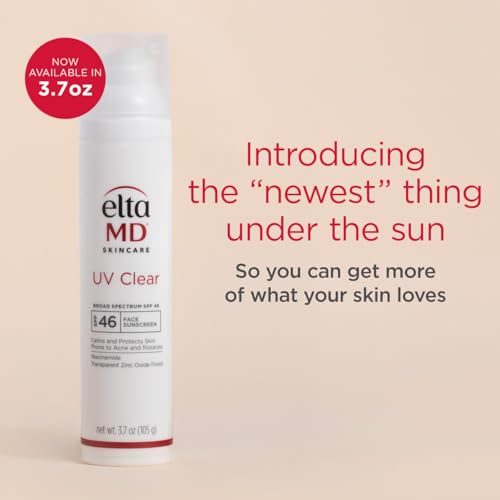 Close-up of EltaMD UV Clear pump showing lightweight, non-greasy texture for acne-prone skin.