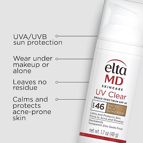 EltaMD UV Clear tinted sunscreen swatch blends seamlessly with a natural look
