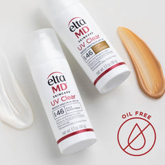 EltaMD UV Clear tinted sunscreen used as a makeup base for a natural finish