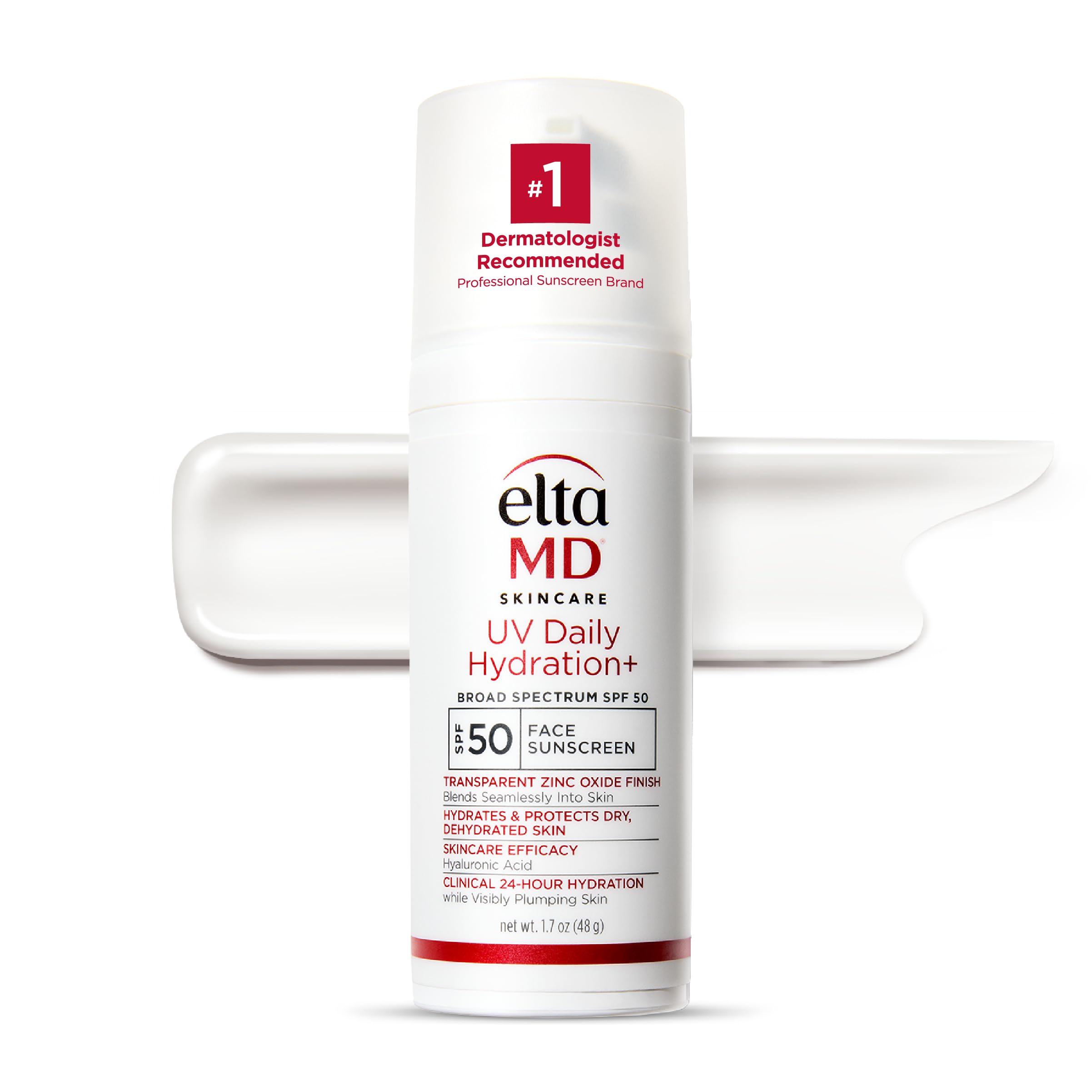 EltaMD UV Daily Hydration+ SPF 50 bottle shown for daily sun protection and hydration