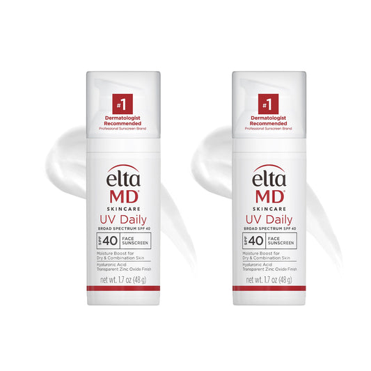 EltaMD UV Daily SPF 40 bottle shows mineral protection and daily hydration.