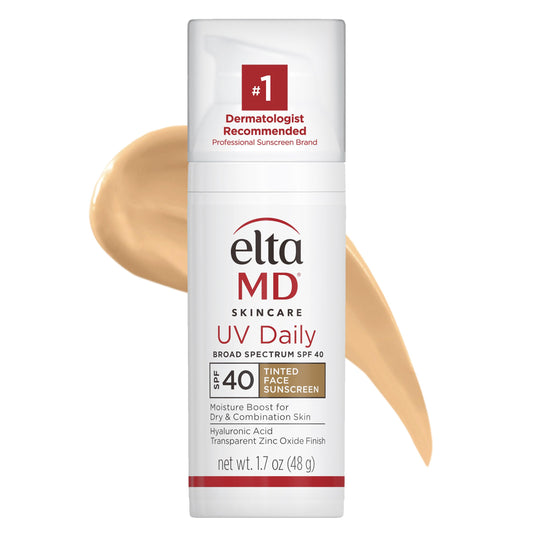 EltaMD UV Daily tinted SPF 40 bottle pump provides easy daily sun protection.