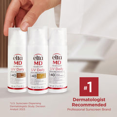 EltaMD UV Daily tinted SPF 40 face swatch reveals natural finish without white cast.