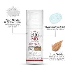 EltaMD UV Daily tinted SPF 40 under-makeup use demonstrates easy prep.