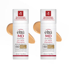 EltaMD UV Elements tinted moisturizer bottle demonstrates mineral sunscreen with hydrating base.