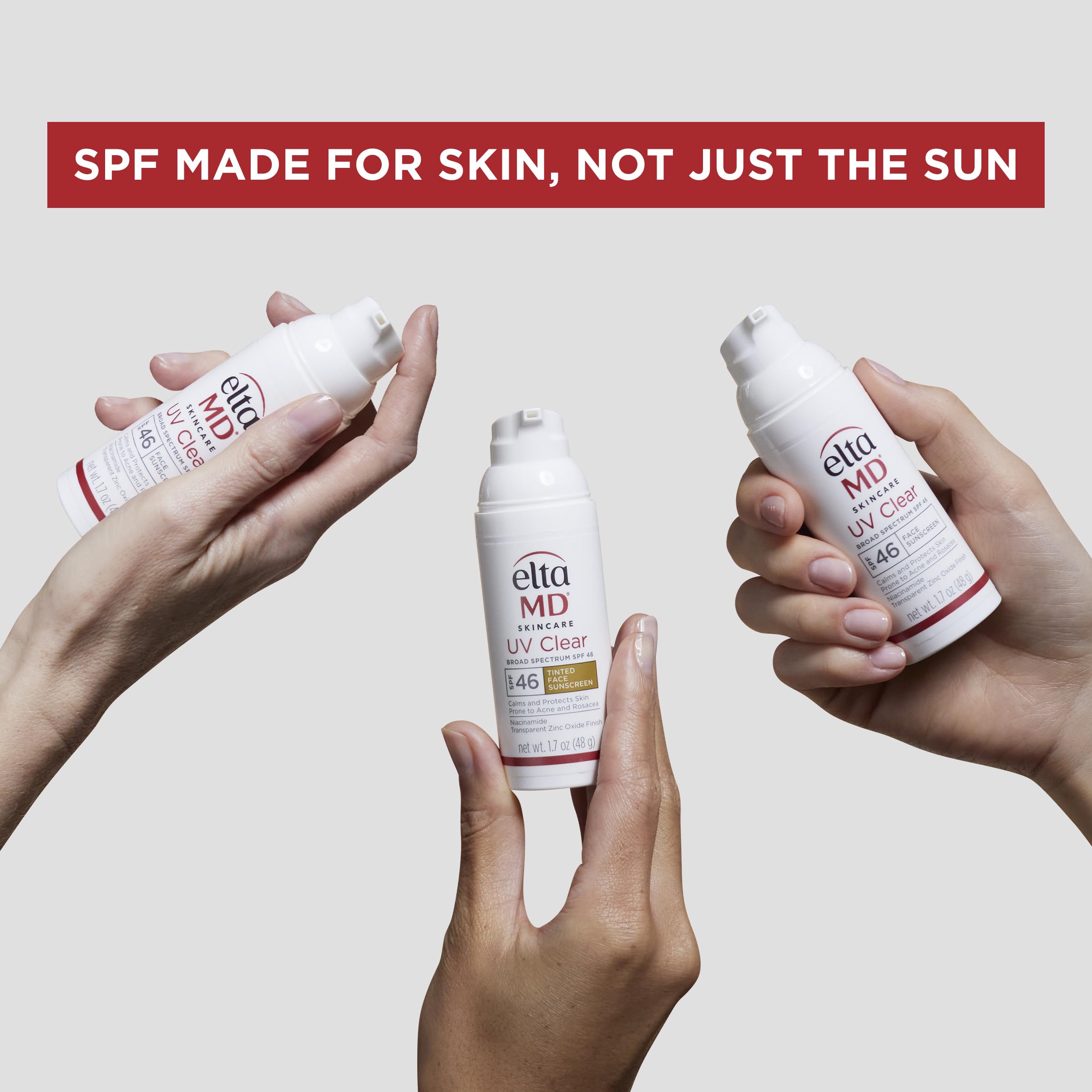 1.7 oz EltaMD Rosy Tint tube for daily sun protection.