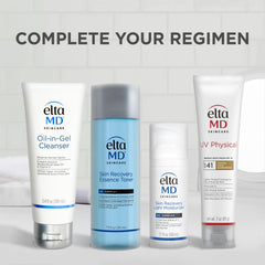 EltaMD UV Physical tinted sunscreen shows transparent zinc oxide finish.