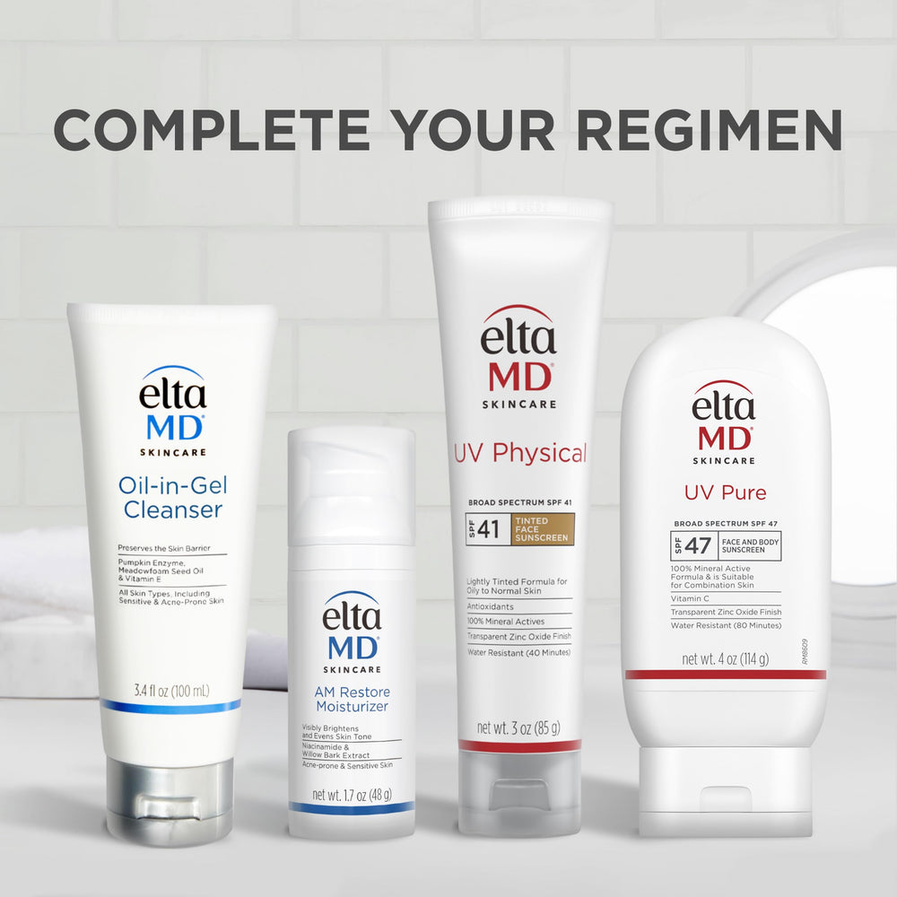 EltaMD UV Pure face application close-up shows smooth, non-greasy application.