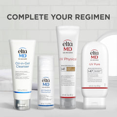 EltaMD UV Pure face application close-up shows smooth, non-greasy application.