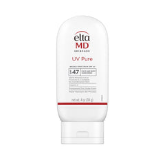 EltaMD UV Pure sunscreen bottle front view, mineral protection for all-day outdoor activities.