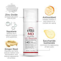 EltaMD UV Restore SPF 40 tinted sunscreen used under makeup for a smooth base