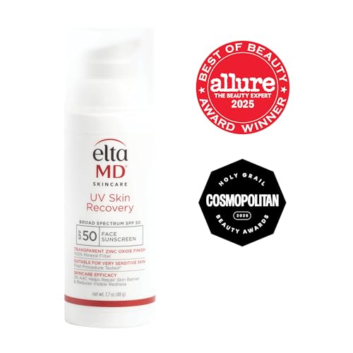 Close-up of zinc oxide mineral sunscreen by EltaMD for sensitive skin