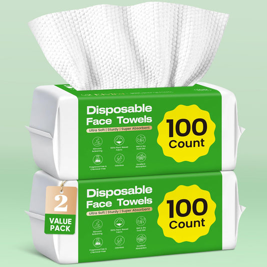 Elvira 200-count two-pack face towels with dual-sided design for cleansing