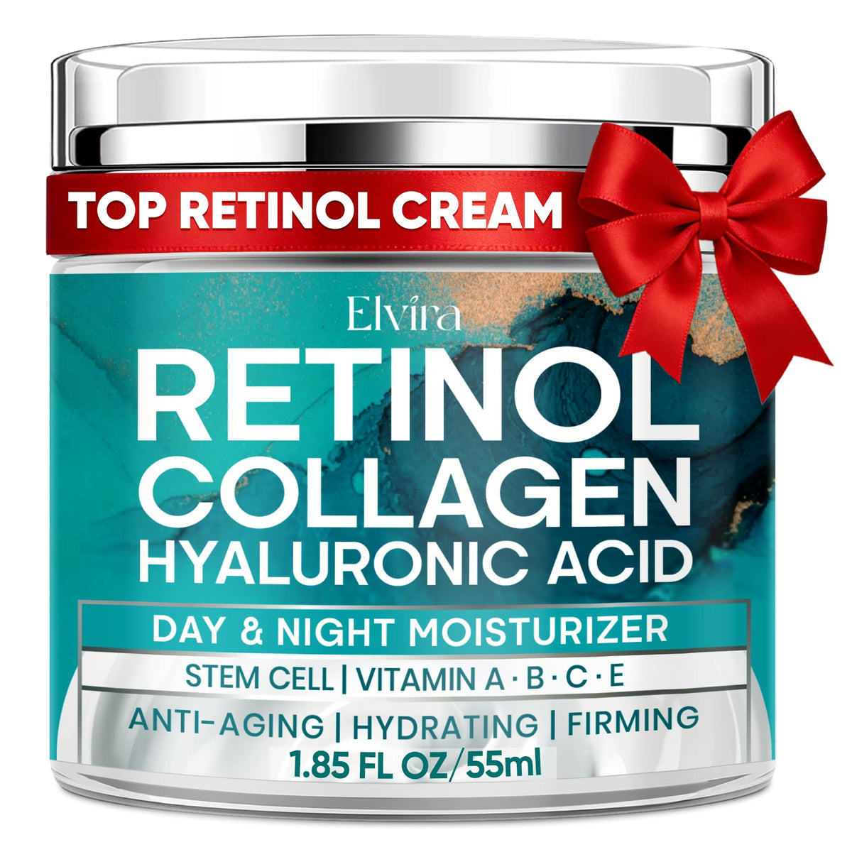 Elvira Retinol Anti-Aging Cream bottle front view, ideal for daily care