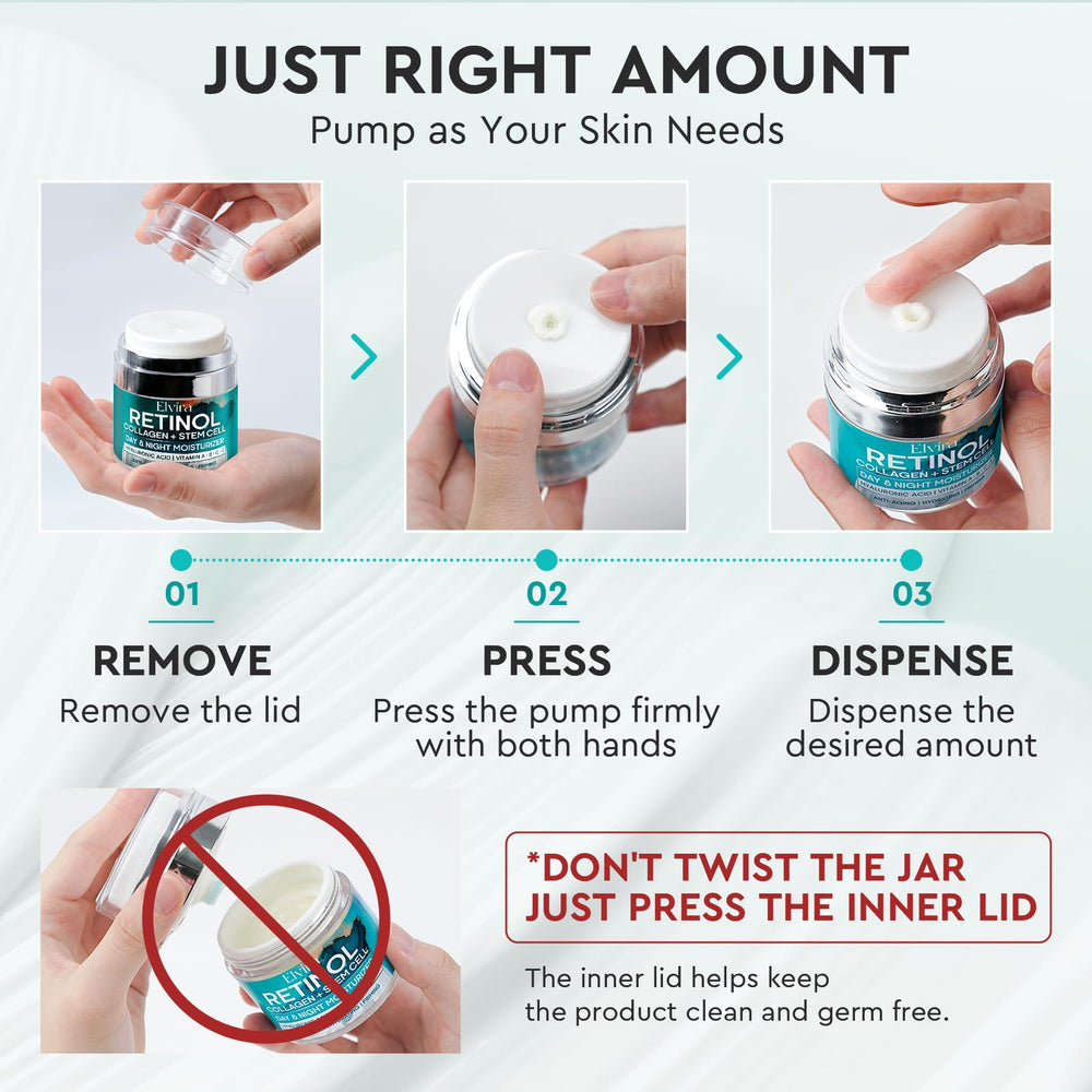 Elvira Retinol Anti-Aging Cream daily routine image for morning and night use