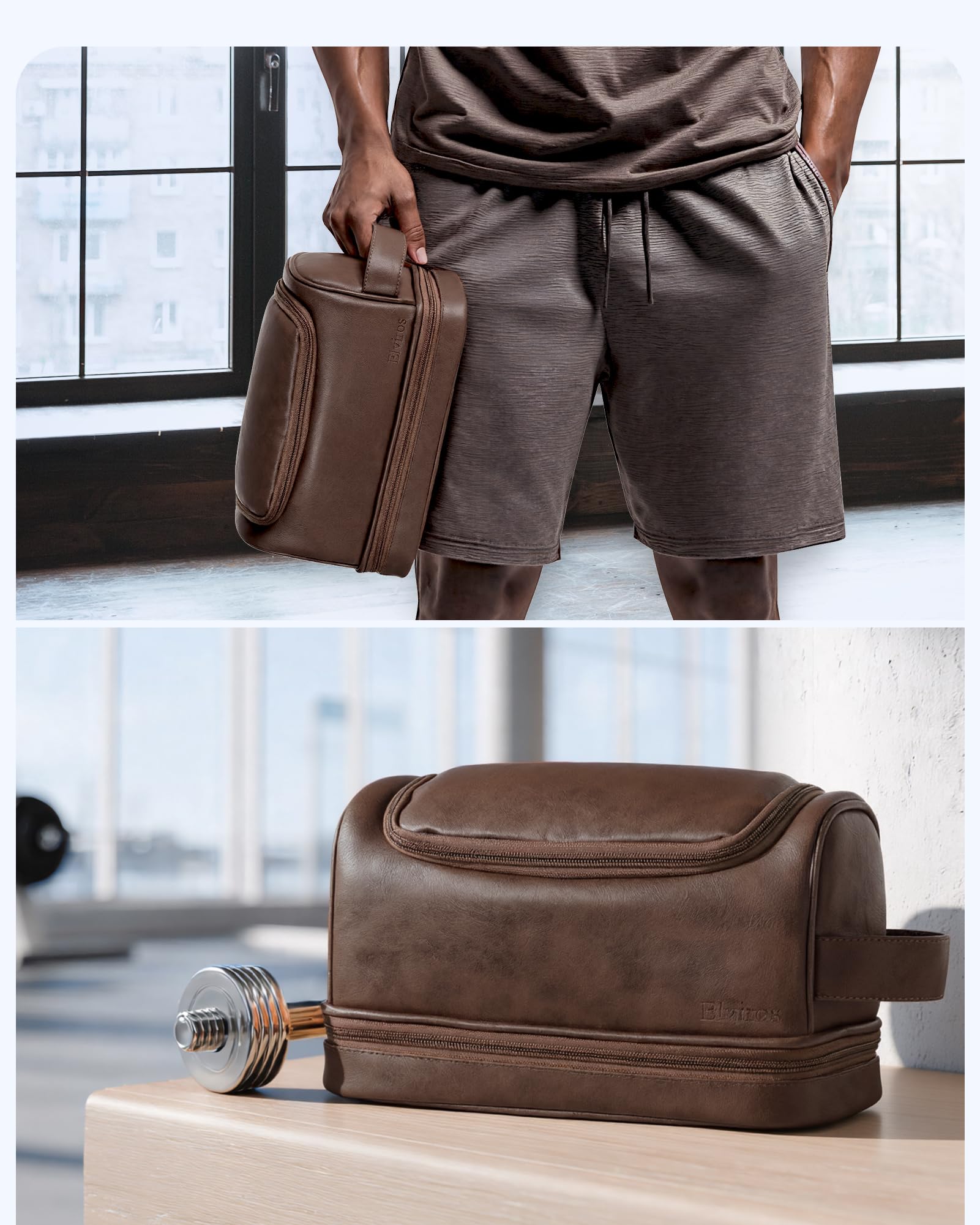 Elviros oversized opening fits toothbrushes, bottles, and cosmetics with ease.