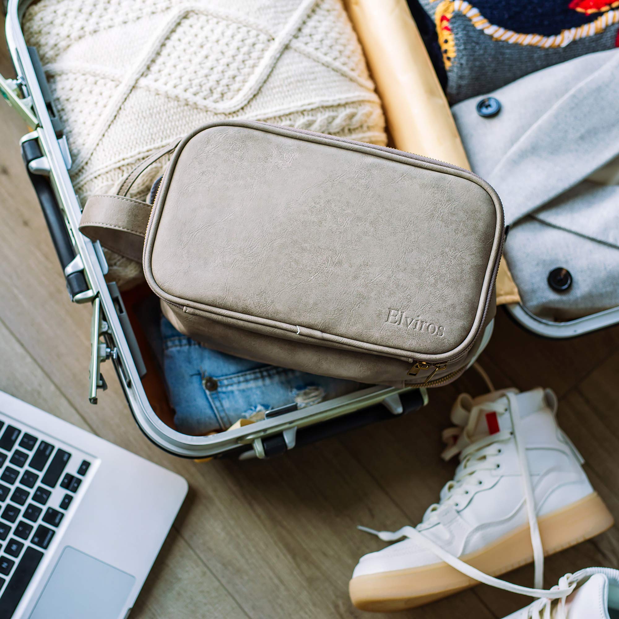 Elviros Toiletry Bag travel-ready design supports everyday routines