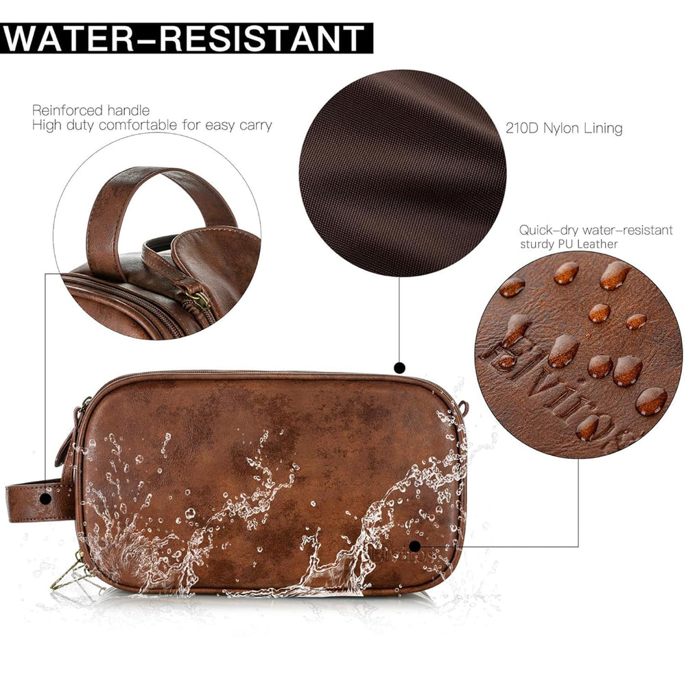 Elviros travel toiletry bag open compartment, easy access to contents.