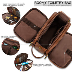 Elviros travel toiletry bag wet separation, keeps damp items separate.