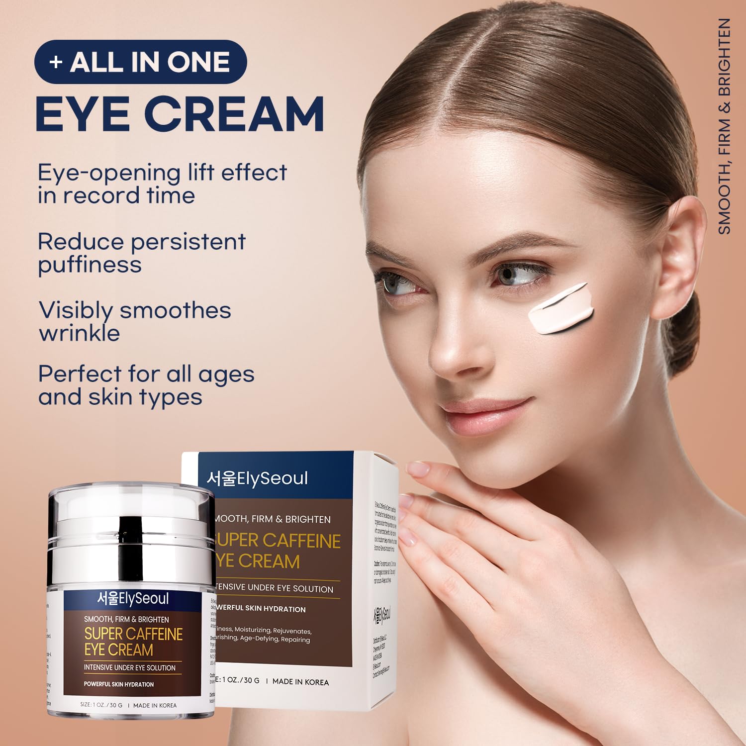 ElySeoul peptide-rich formula close-up indicating anti-aging care around the eye