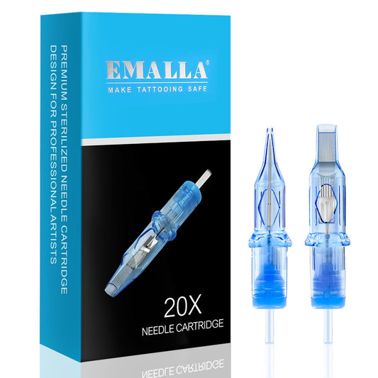 Emalla Eliot 1005RLL needles for precise lining with steady ink flow.