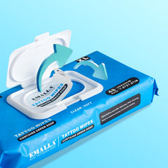Emalla wipes with no alcohol for gentler tattoo aftercare.