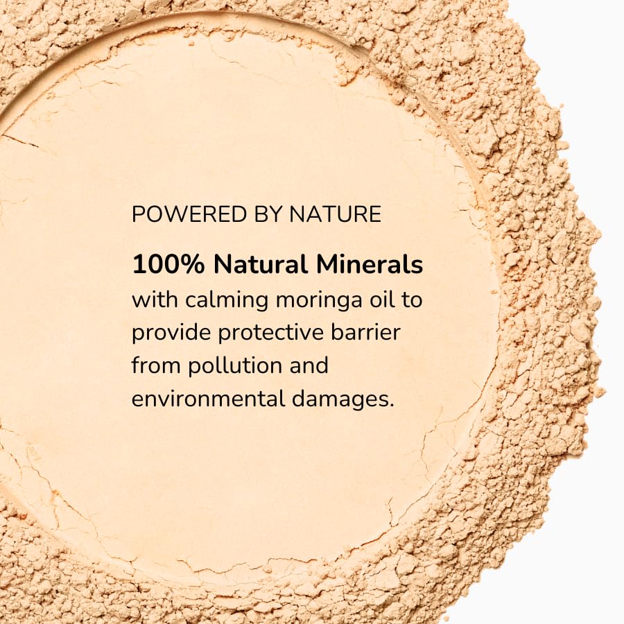 Emani Flawless Matte Powder Foundation application brush illustrates seamless blending.