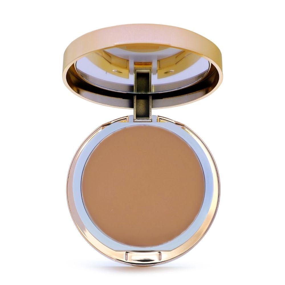 Emani Flawless Matte Powder compact close-up shows shine-control finish.