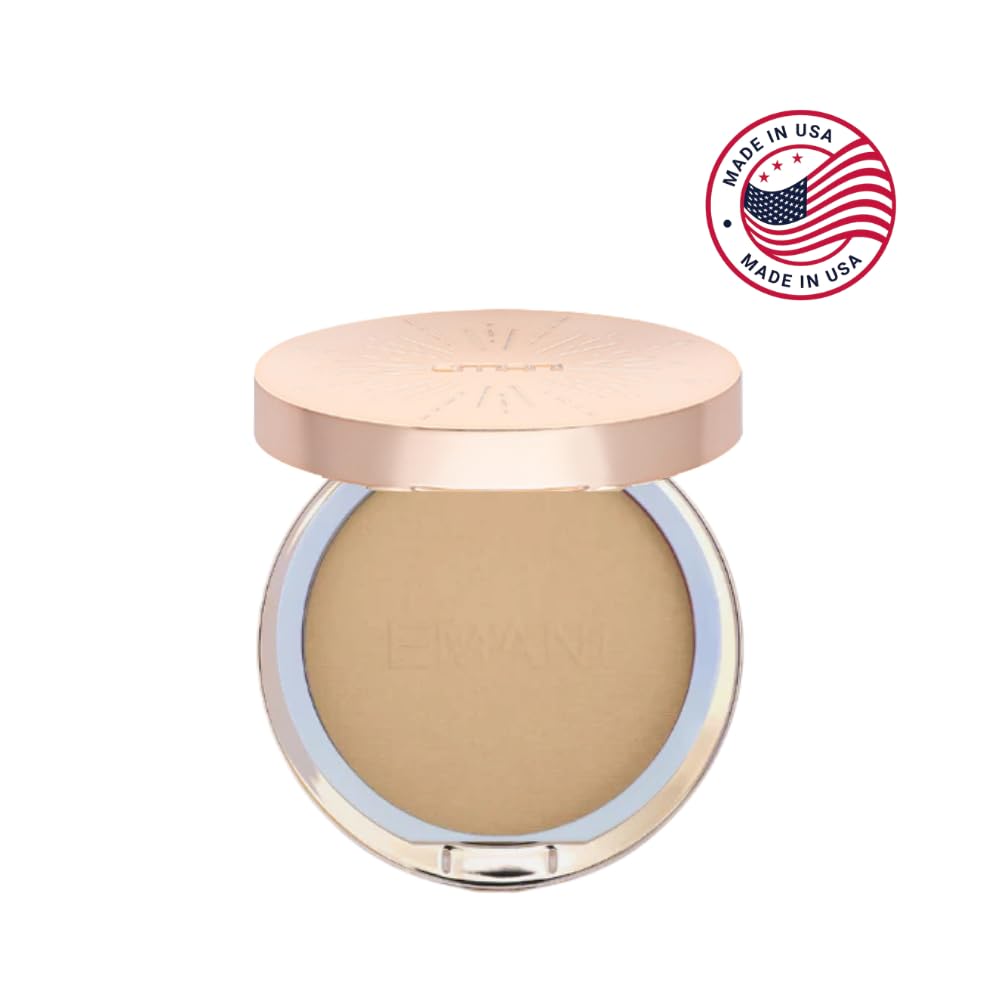 Emani Flawless Matte Powder Foundation on skin deep golden wears evenly and reduces shine.