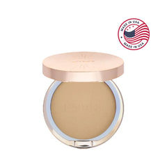 Emani Flawless Matte Powder Foundation on skin deep golden wears evenly and reduces shine.