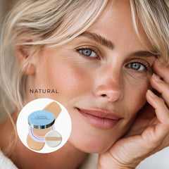 Emani Glow Biome NAD+ Serum Foundation swatch on skin shows buildable coverage.