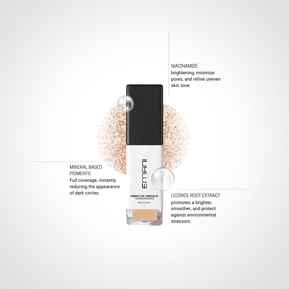 Emani HD Concealer delivers a smooth, long-lasting finish on skin