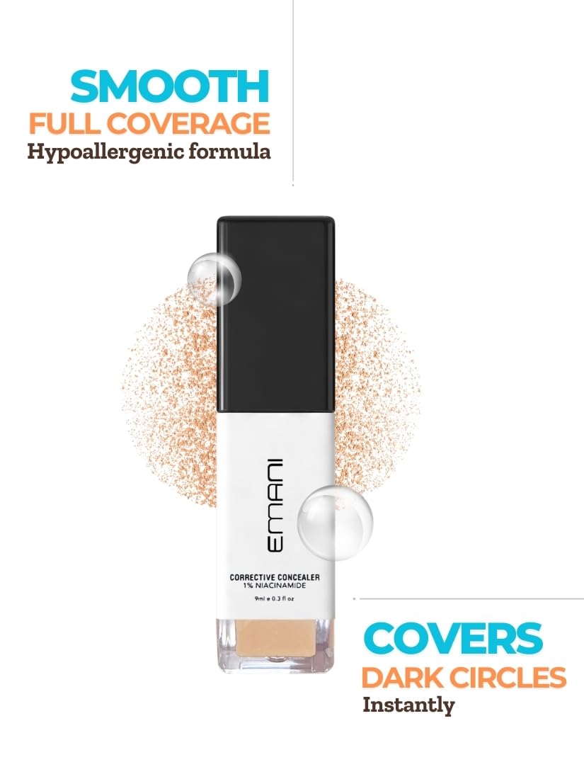 Emani HD Concealer Medium blend on cheek delivers seamless, long-lasting finish.